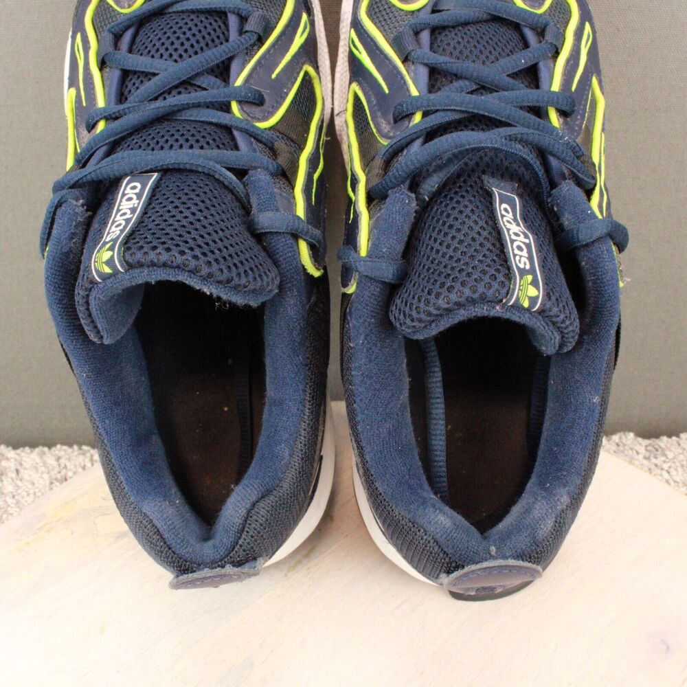 Adidas EQT Gazelle Sneakers Mens 8.5 Navy Neon Yellow Running Shoes - Picture 10 of 11